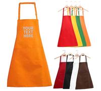 Van Der Linn Personalised Embroidered Adult Apron Pocket Professional Unisex Kitchen Bib (Orange)