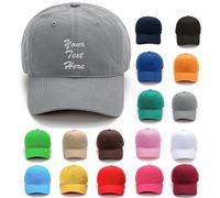 Van Der Linn Personalised Embroidered Baseball Cap HAT Cotton Mens Ladies Unisex (Cotton, Grey)