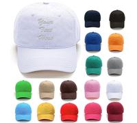 Van Der Linn Personalised Embroidered Baseball Cap HAT Cotton Mens Ladies Unisex (Cotton, White)