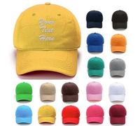 Van Der Linn Personalised Embroidered Baseball Cap HAT Cotton Mens Ladies Unisex (Cotton, Yellow)
