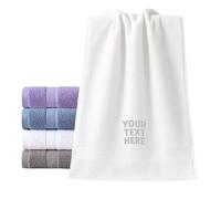 Van Der Linn Personalised Embroidered Custom Name Towels Face Cloth Hand Towel Gift Bathroom (White (75x34cm))