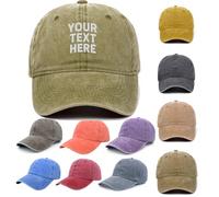 Van Der Linn Personalised Embroidered Denim Baseball Cap Custom Hat Unisex Cotton Adjustable (Cotton, Army Green)