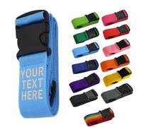 Van Der Linn Personalised Embroidered Name Luggage Strap Strong Extra Safety Adjustable (Blue w/o LOCK)