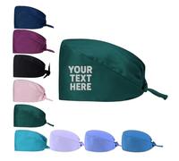 Van Der Linn Personalised Embroidered Surgical Scrub Cap Cotton Adjustable Scrub Hat (Cotton, Dark Green)