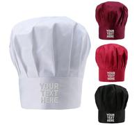 Van Der Linn Personalised Embroidered VDL Chef Hat Baker Restaurant Hotel Professional Work Wear Kitchen Chef Cap (Polyester, White)