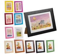 Van Der Linn Photo Frame Coloured Wooden A3 A4 Classic DIY Poster Picture Frames (Black, A4)