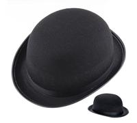 Van Der Linn Round Bowler HAT Vintage Style Top Hat Classic Men Formalwear Accessory Black
