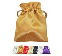 Van Der Linn Satin Gift Bags Drawstring Silky Jewellery Pouches Wedding Favour (Gold 8x10cm (1PC))