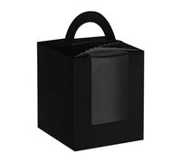 Van Der Linn Single Cupcake Boxes, Individual Cake Boxes With Display Window Box Cup Cakes (Black (5boxes))