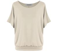 Van Der Rich ® Oversized Bat Sleeve T-Shirt Women (Beige, XXL)