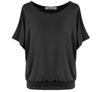 Van Der Rich ® Oversized Bat Sleeve T-Shirt Women (Black, XXL)