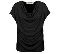 Van Der Rich ® Short Sleeve Cowl Neck T-Shirt Women (Black, M)