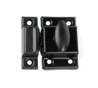 Van Dyke’s Restorers Classic Steel Cabinet Latch - 1 5/8 x 1 7/8 Inch Victorian-Style Stamped Steel Latch in Oil Rubbed Bronze Finish, Turn-Knob Bolt for Cabinets, Cupboards, and Furniture Restoration