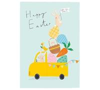 Van Easter Card Bunny Family With Eggs - Beautiful Luxury Greeting Card