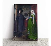 Van Eyck Arnolfini Portrait Canvas Print | Gallery Wrapped 30mm Frame Wall Art | 24x16 inches | Ready to Hang | Modern People Picture | Living Room Bedroom Lounge Office