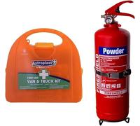 Van Fire Extinguisher Bundle - 2Kg Powder Fire Extinguisher & Astroplast Van & Truck First Aid Kit - FireShield