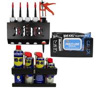 Van Garage Organisation Kit for Caulk and Caulking Gun, WD40 Spray Bottles and XL Wipe and Boxed Glove Holder Brackets