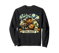 Van Ghost Starry Night Painting Funny Halloween Art Teacher Sweatshirt