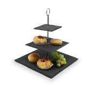 Van Gogh 3 Tier Cake Stand Slate Wedding Tiered Pastry Serving Display in Grey Van Gogh Grey