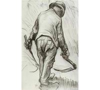 van gogh A4 photo peasant with sickle seen from the back 1885