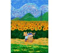Van Gogh and a girl with earrings take a selfie Jigsaw Puzzles for Adults 1000 Piece Jigsaws Puzzles for Adults,Jigsaw Puzzle 1000 Pieces for Adult Challenging Puzzle (70x50cm)