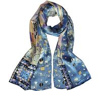 Van Gogh and Claude Monets Paintings, Fashion Silk Scarf Premium Shawl Wrap Art (Van Gogh - Starry Night), Gustav Klimt - Fregio Stoclet, Medium