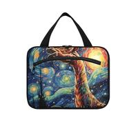 Van Gogh Art Giraffe Hanging Travel Toiletry Cosmetic Makeup Bag Large Capacity Foldable Storage Wash Bags for Women Girls Bathroom