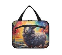 Van Gogh Art Sheep Hanging Travel Toiletry Cosmetic Makeup Bag Large Capacity Foldable Storage Wash Bags for Women Girls Bathroom