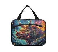 Van Gogh Artwork Rhinocer Hanging Travel Toiletry Cosmetic Makeup Bag Large Capacity Foldable Storage Wash Bags for Women Girls Bathroom