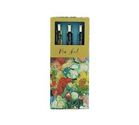 Van Gogh Ballpoint Pen Set | Set of 3 Retractable Blue Ink Pens | Elegant Writing Pens for Stationery & Office | Ink Pens for Writing | Giftable Ballpoint Pens