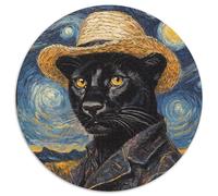 Van Gogh Black Leopard Adult Jigsaw Puzzles 1000 Pieces 1000Pc Adults Round Jigsaw Puzzle Relax & Challenge, Colorful Home Decor Art, for Friends (Size 67.5x67.5cm)
