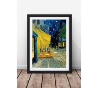 Van Gogh Cafe Terrace at Night Framed Wall Art Picture Print - A2 - Black Frame