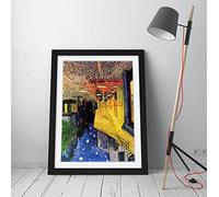 Van Gogh Cafe Terrace Night Framed Wall Art Picture Print - A1 - Black Frame