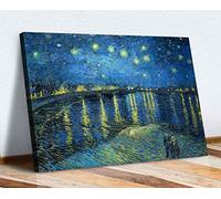 VAN GOGH CANVAS WALL ART PRINT ARTWORK PICTURE STARRY NIGHT OVER THE RHONE (24in x 16in / 60cm x 40cm)