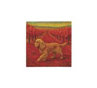 Van Gogh Cocker Spaniel Glass Hot Pot Stand - Square Kitchen Trivet Gift for Dog Owners 20cm x 20cm (8" x 8")