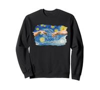 Van Gogh Creation Hands Starry Night Art History Mashup Vibe Sweatshirt
