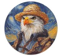 Van Gogh Eagle Adult Jigsaw Puzzles 1000 Pieces 1000Pc Adults Round Jigsaw Puzzle Relax & Challenge, Colorful Home Decor Art, for Friends (Size 67.5x67.5cm)
