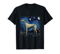 Van gogh English Greyhound in starry night T-Shirt