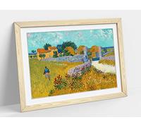 Van Gogh Farmhouse In Provence Framed Wall Art Print Picture - A1 - Light Oak Frame