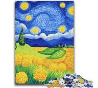 Van Gogh Fields Adult Jigsaw Puzzles 1000 Pieces,Stress Reliever Difficult Challenge Deal As Gifts for The Whole Family (38x52cm)