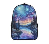 Van Gogh Forest Backpack School Bag Rucksack for Girls Boys Waterproof Backpacks Large Capacity Kids Back Pack Lightweight School Bags for Children Students Bookbag 40x28x16cm