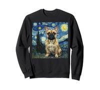 Van Gogh French Bulldog Starry Night Painting Funny Dog Art Sweatshirt