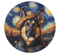 Van Gogh German Shepherd 1000-Piece Jigsaw Puzzle Cardboard Jigsaw for Mother'S Day, Birthdays, Christmas (67.5x67.5cm)
