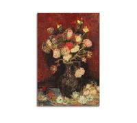 Ván Gógh Great Works of Art Vase with Chinese Asters And Gladioli Poster Canvas Wall Art Decorative Picture Prints Modern Decor 12x18inch(30x45cm)