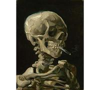 Van Gogh Head Skull Skeleton Burning Cigarette Large Art Print Poster Wall Decor 18x24 inch