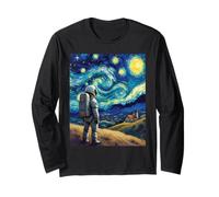 Van Gogh Inspired Cosmic Space Traveller Visionary Astronaut Long Sleeve T-Shirt