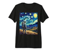 Van Gogh Inspired Cosmic Space Traveller Visionary Astronaut Premium T-Shirt