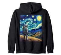 Van Gogh Inspired Cosmic Space Traveller Visionary Astronaut Zip Hoodie