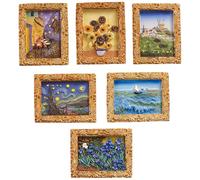 Van Gogh Inspired Fridge Magnet Set Unique Art Magnets Decorative Magnets for Fridge Refrigerator 3D Cool Aesthetic Resin Vincent Artwork Small Oil Painting Fridge Magnet