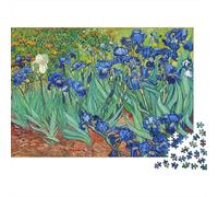 Van Gogh Iris Garden Family Puzzle Lovers 1000 Pieces Thick Paper Brain Training Puzzle Birthday Party Game 52x38cm/1000pcs